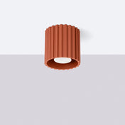 Plafonnier LED rouge ocre aluminium minimaliste | RADAPE