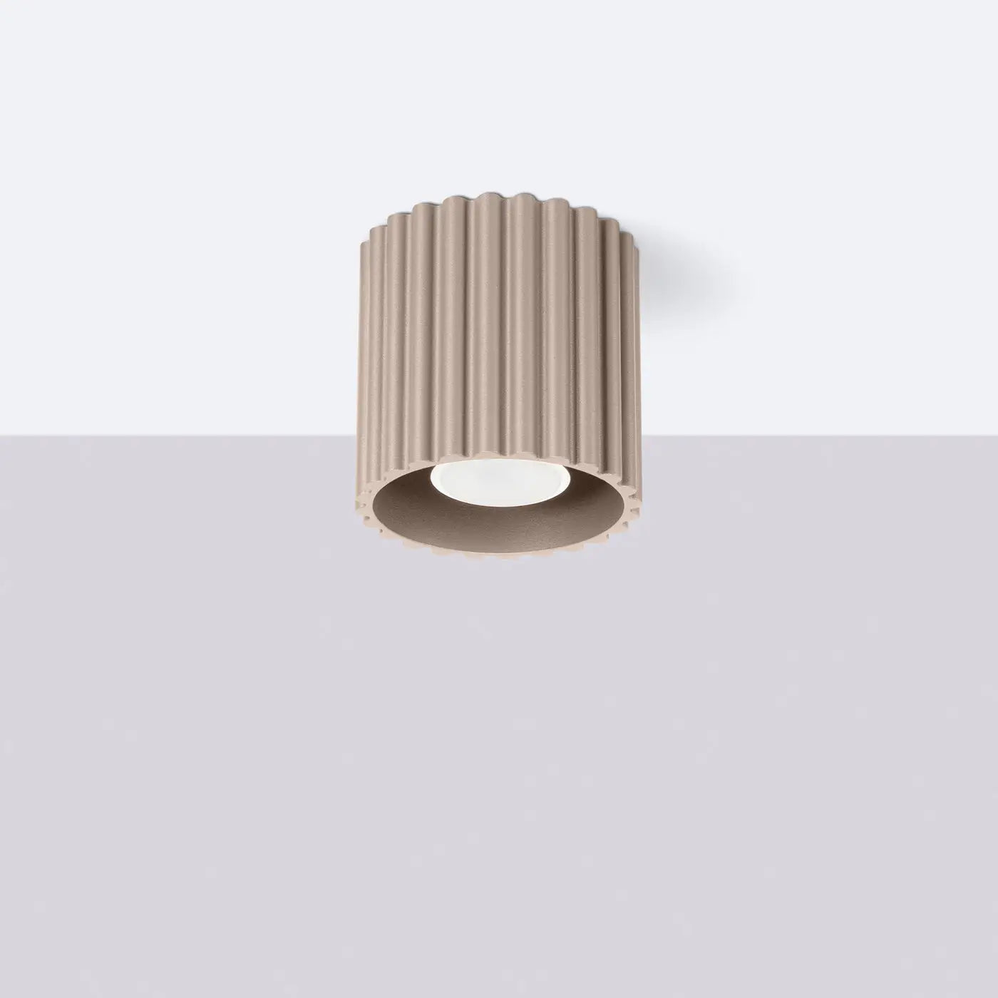 Plafonnier LED taupe aluminium minimaliste | BIGONE