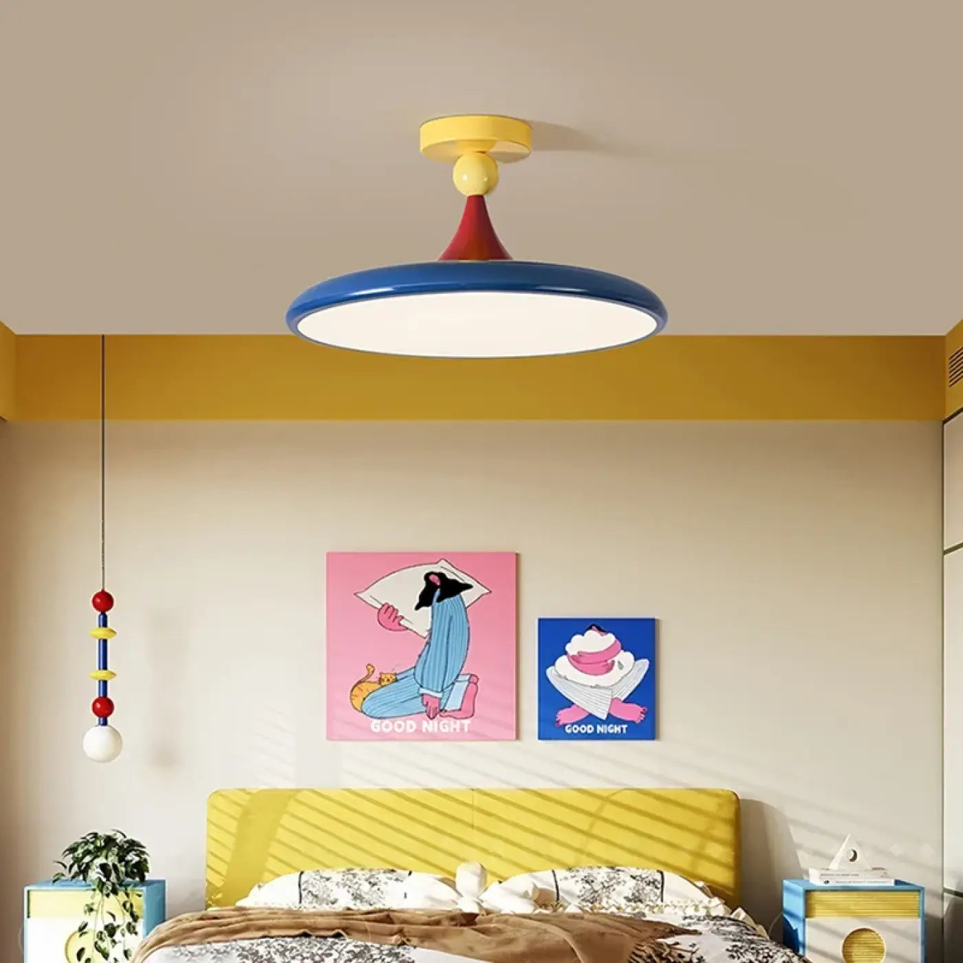 Plafonnier LED coloré design scandinave enfant | ZALEVA