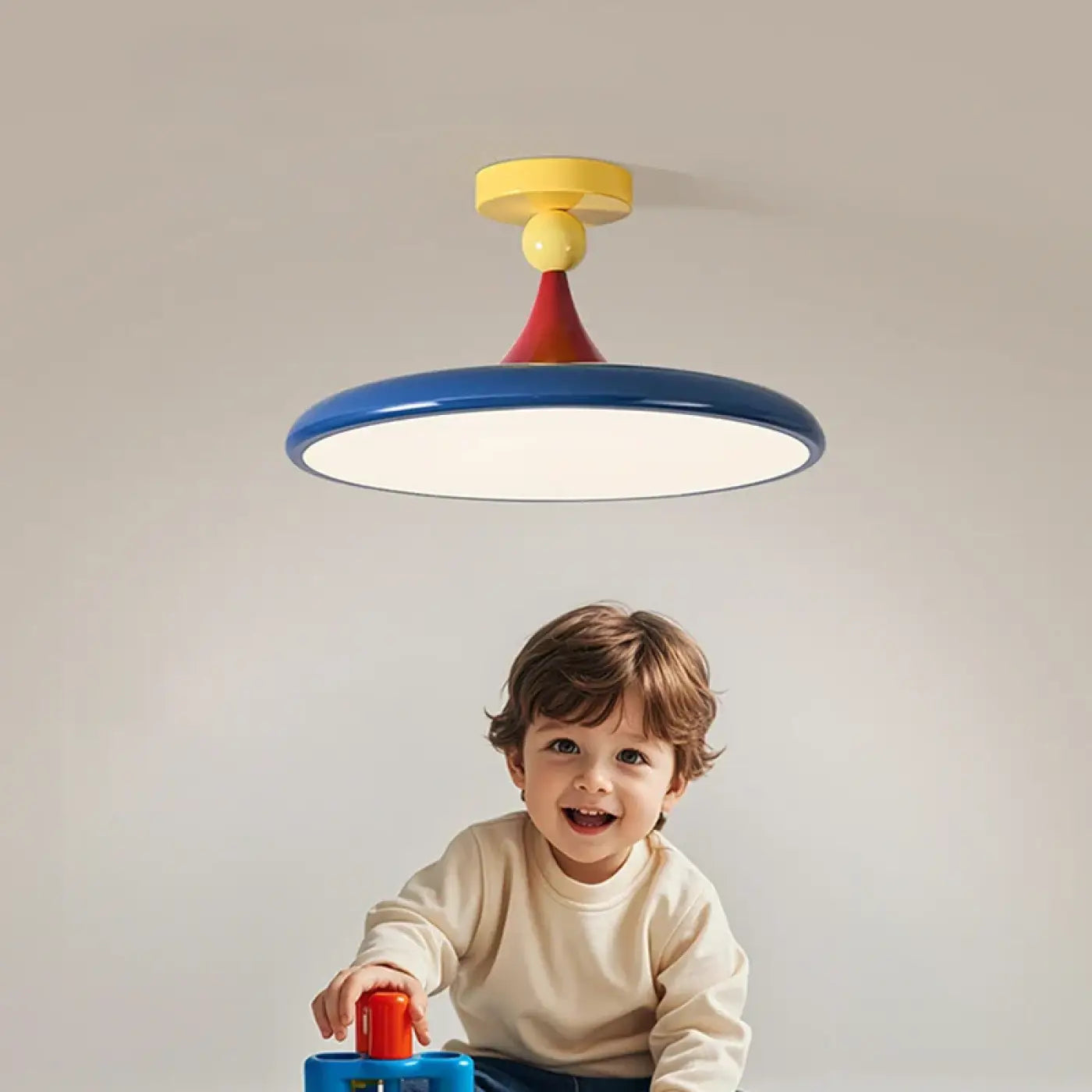 Plafonnier LED coloré design scandinave enfant | ZALEVA