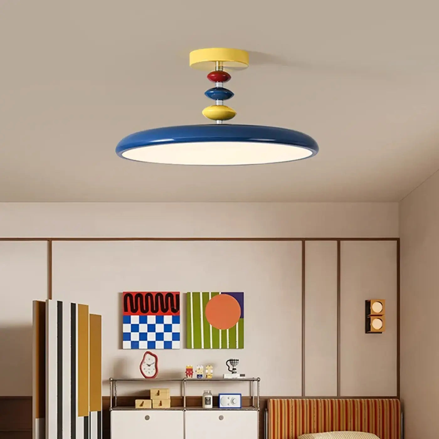 Plafonnier LED coloré design scandinave enfant | ZALEVA
