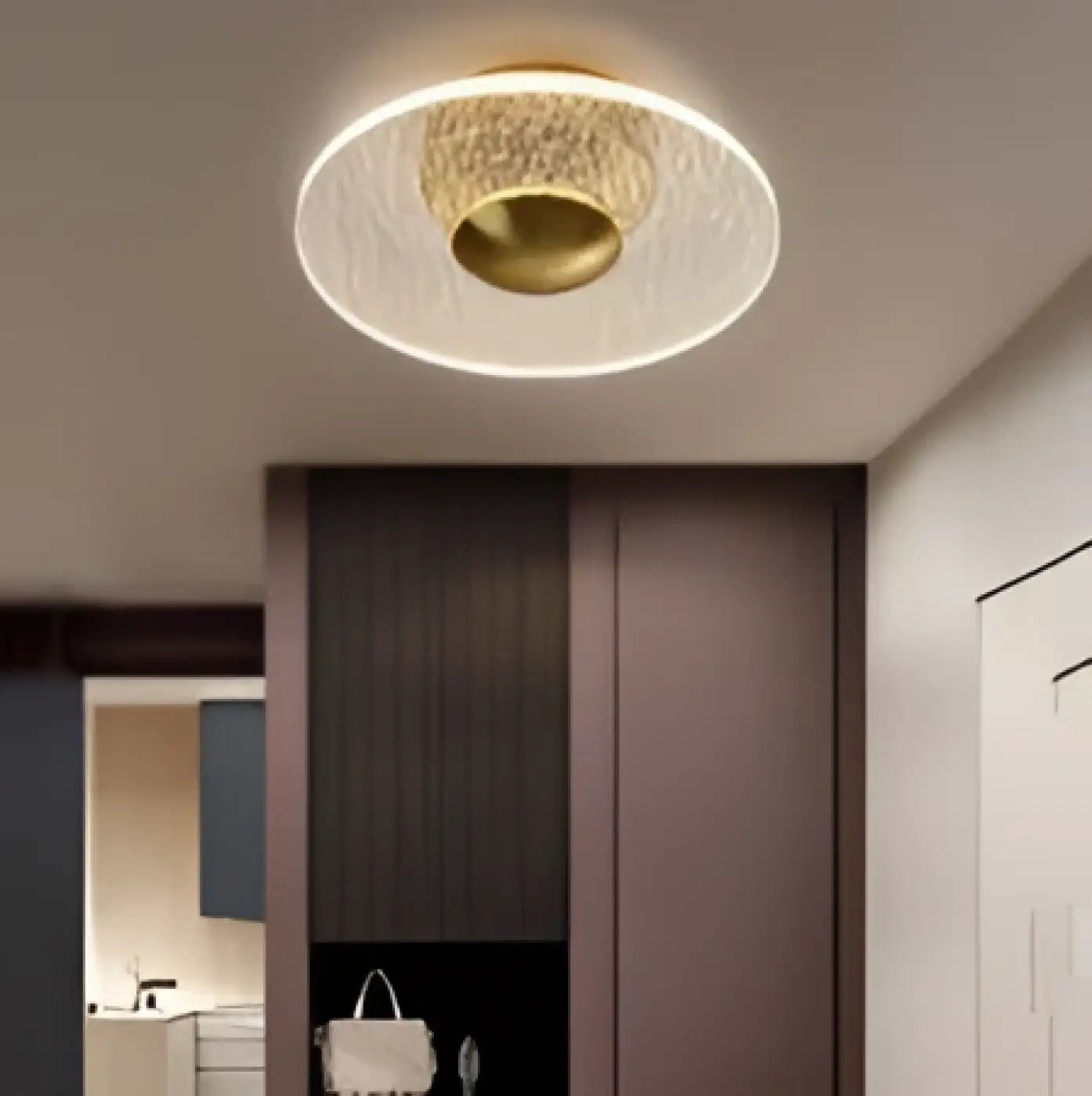 Plafonnier LED doré aluminium moderne | POVOPOR
