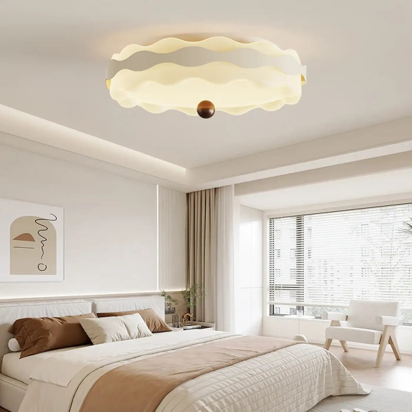 Plafonnier LED acrylique vague sculptural design | ZIBIZO