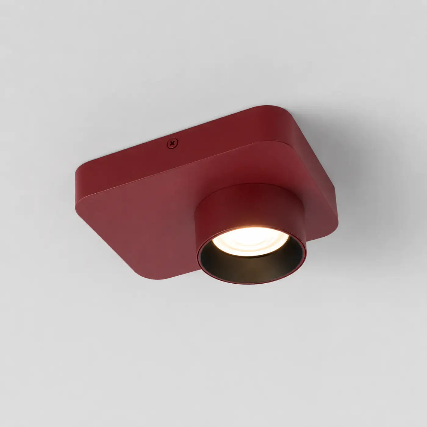 Plafonnier noir rouge LED aluminium moderne | KAGEVA