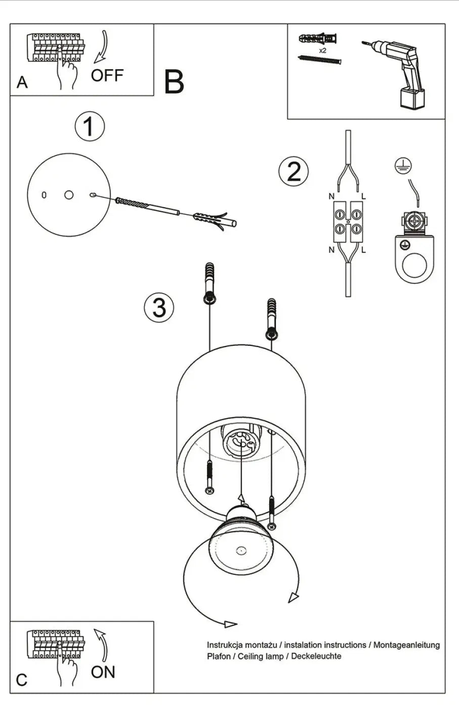 Plafonnier doré cylindre design LED | SAMOSO