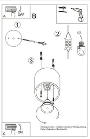 Plafonnier doré cylindre design LED | SAMOSO