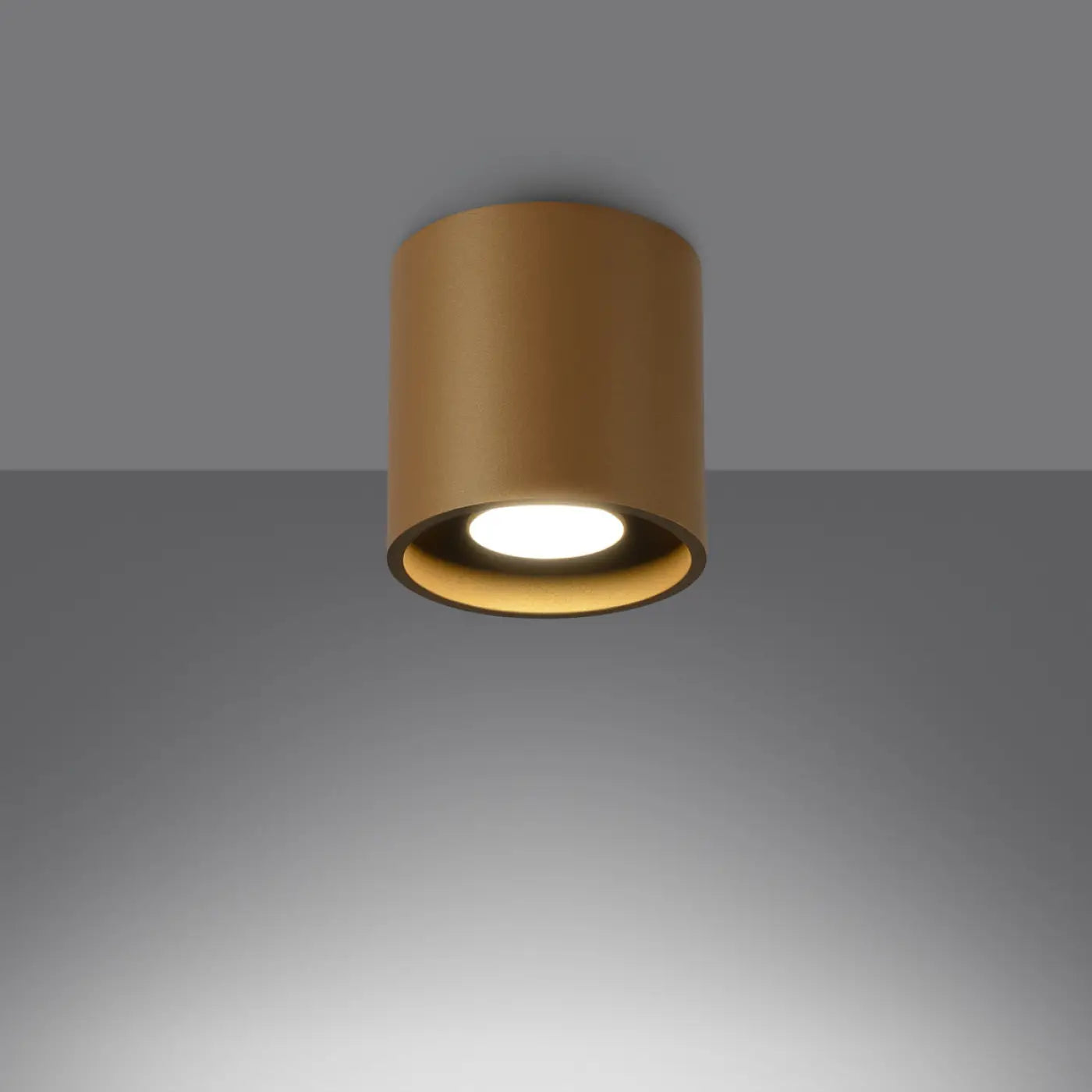 Plafonnier doré cylindre design LED | SAMOSO