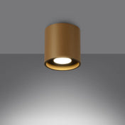 Plafonnier doré cylindre design LED | SAMOSO