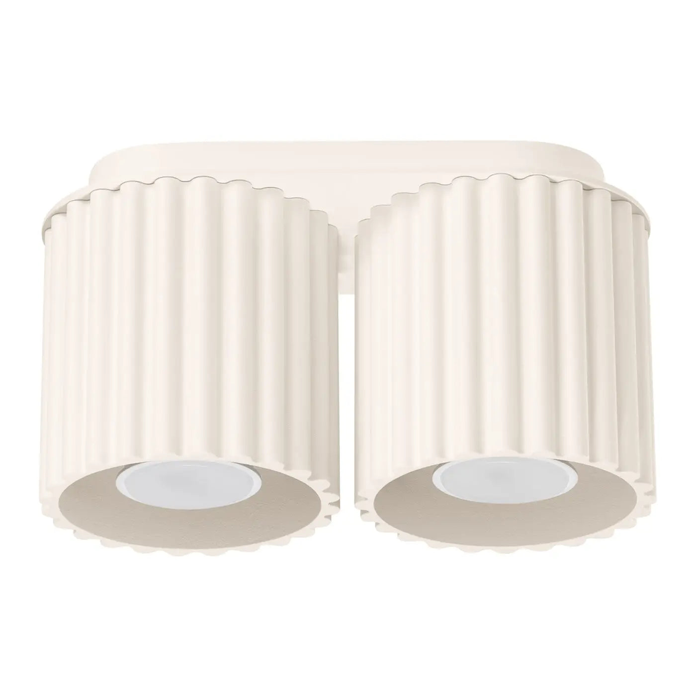 Plafonnier LED double spot beige aluminium moderne | RABAFI
