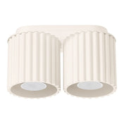 Plafonnier LED double spot beige aluminium moderne | RABAFI