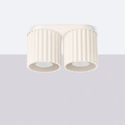 Plafonnier LED double spot beige aluminium moderne | RABAFI