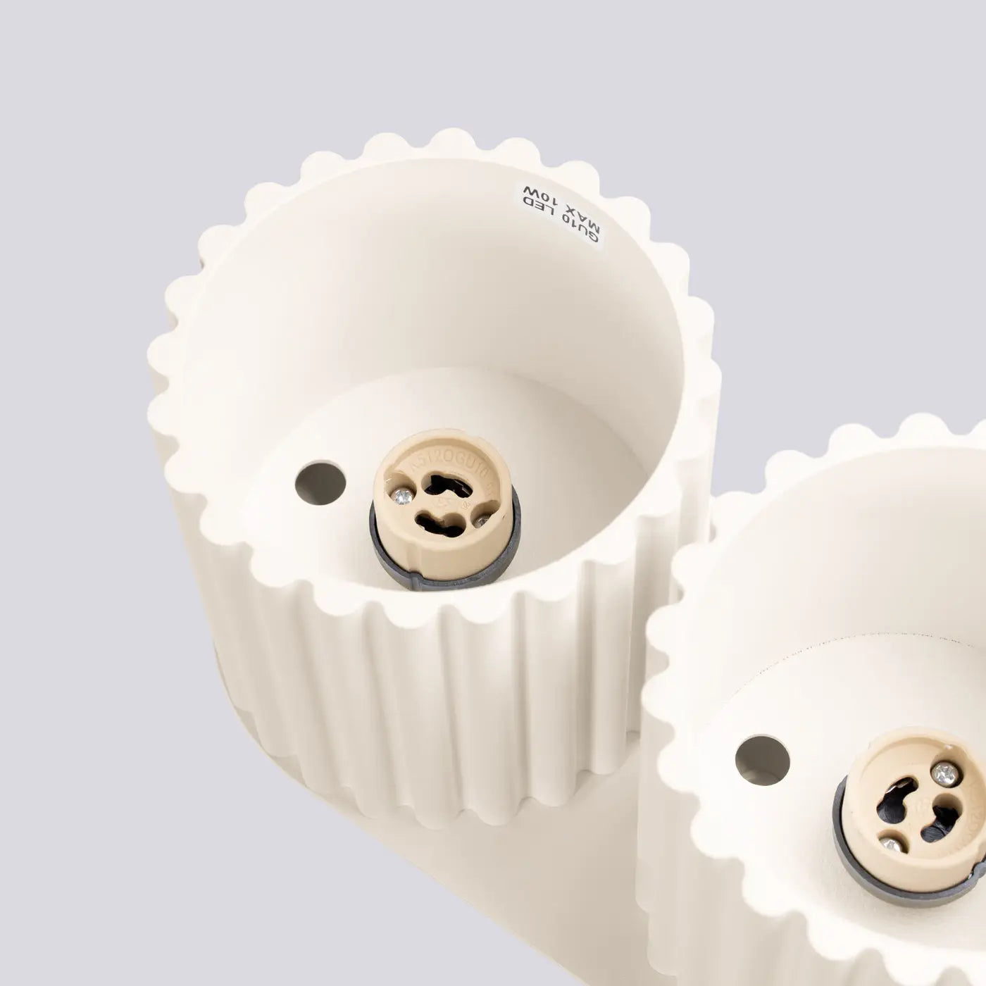 Plafonnier LED double spot beige aluminium moderne | RABAFI