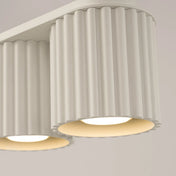 Plafonnier LED double spot beige aluminium moderne | RABAFI