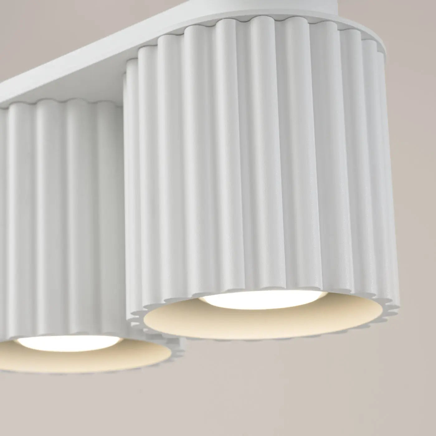Plafonnier double spot blanc aluminium moderne | DASINO