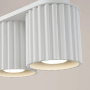 Plafonnier double spot blanc aluminium moderne | DASINO