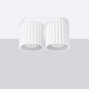 Plafonnier double spot blanc aluminium moderne | DASINO