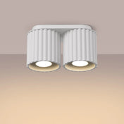 Plafonnier double spot blanc aluminium moderne | DASINO