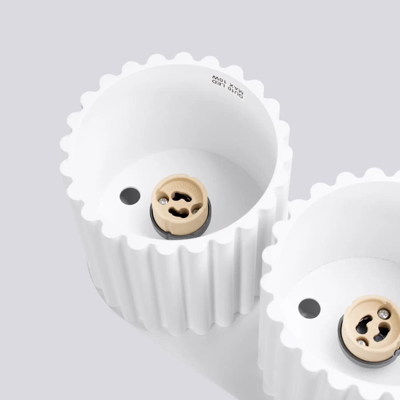 Plafonnier double spot blanc aluminium moderne | DASINO