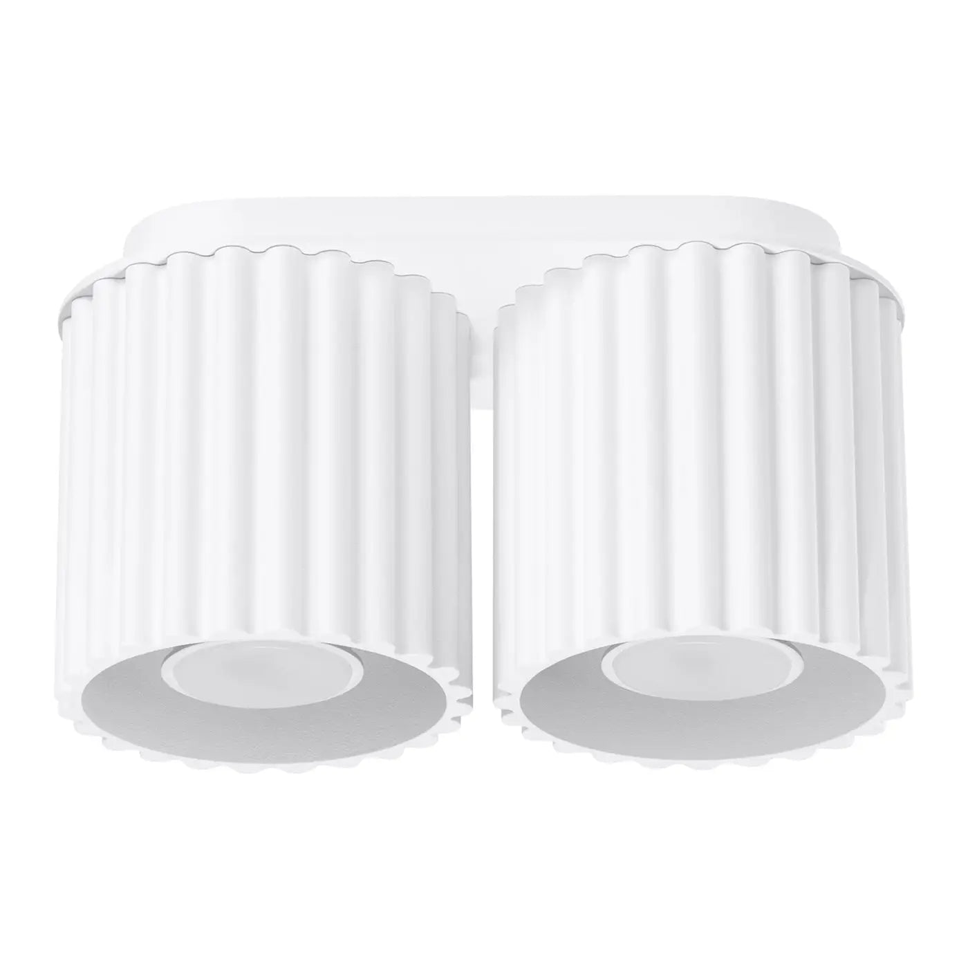 Plafonnier double spot blanc aluminium moderne | DASINO