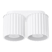 Plafonnier double spot blanc aluminium moderne | DASINO