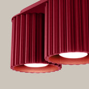 Plafonnier LED double spot bordeaux aluminium moderne | NUTIL