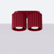 Plafonnier LED double spot bordeaux aluminium moderne | NUTIL