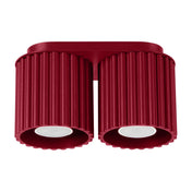 Plafonnier LED double spot bordeaux aluminium moderne | NUTIL