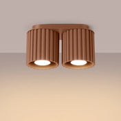 Plafonnier LED double spot moka aluminium moderne | SIBES