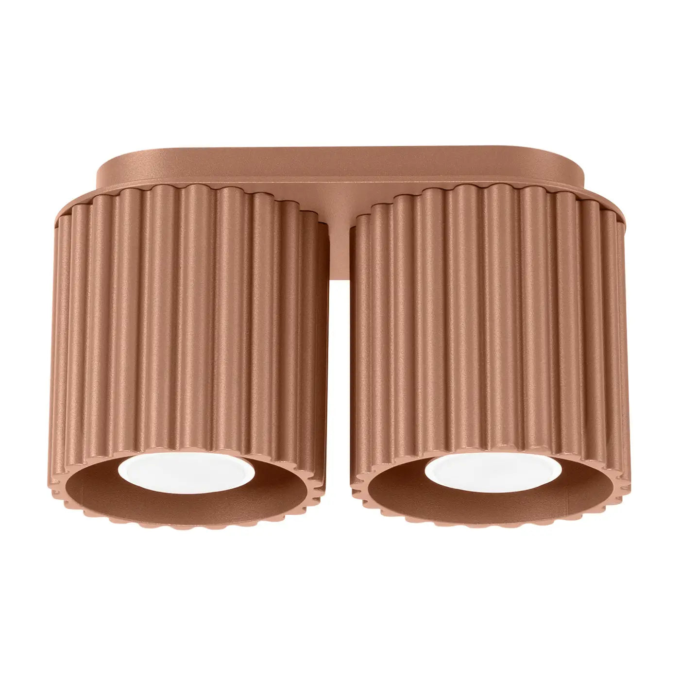 Plafonnier LED double spot moka aluminium moderne | SIBES