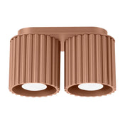 Plafonnier LED double spot moka aluminium moderne | SIBES