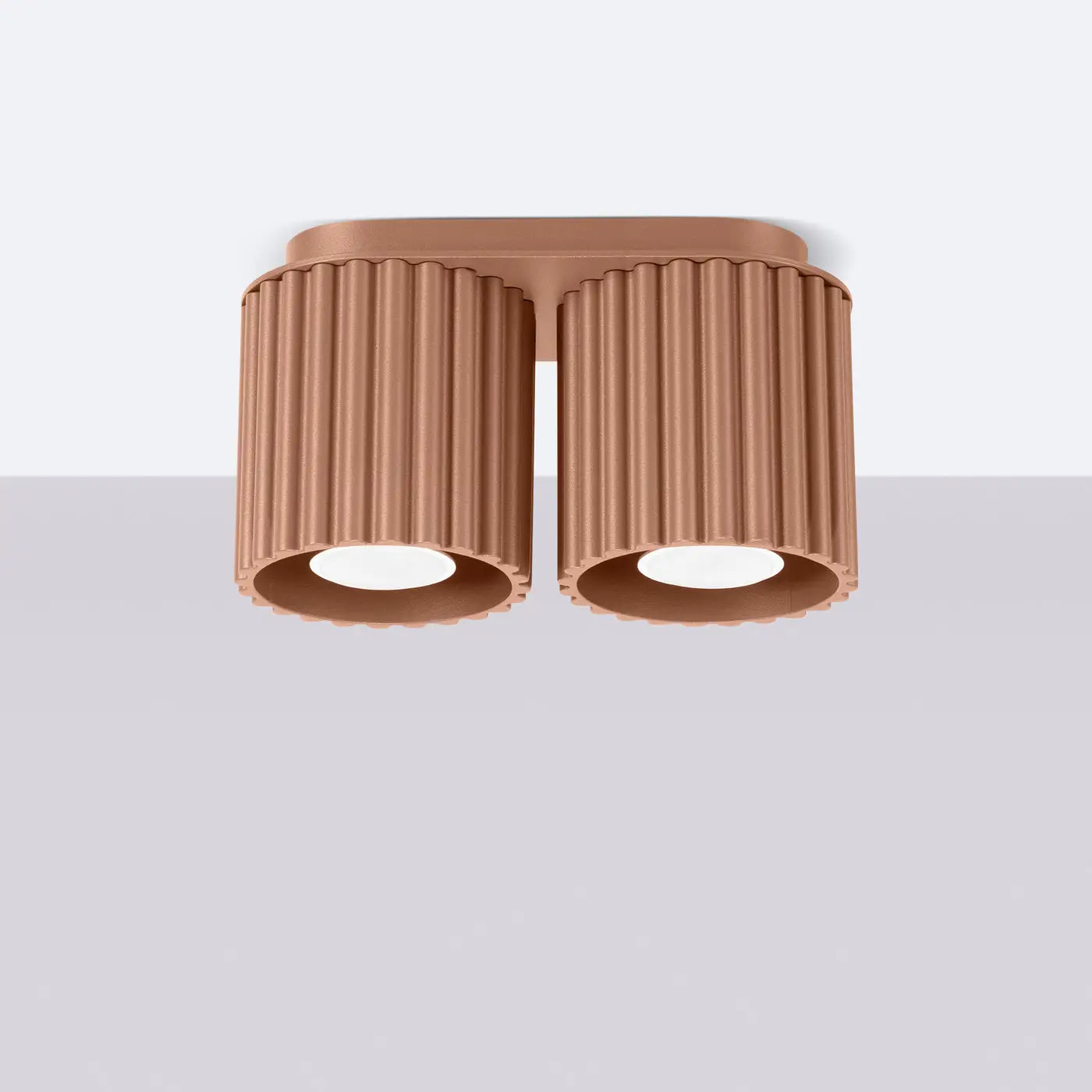 Plafonnier LED double spot moka aluminium moderne | SIBES
