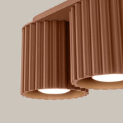 Plafonnier LED double spot moka aluminium moderne | SIBES