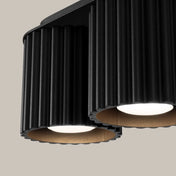 Plafonnier LED double spot noir aluminium | VAMA