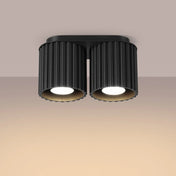 Plafonnier LED double spot noir aluminium | VAMA