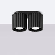 Plafonnier LED double spot noir aluminium | VAMA
