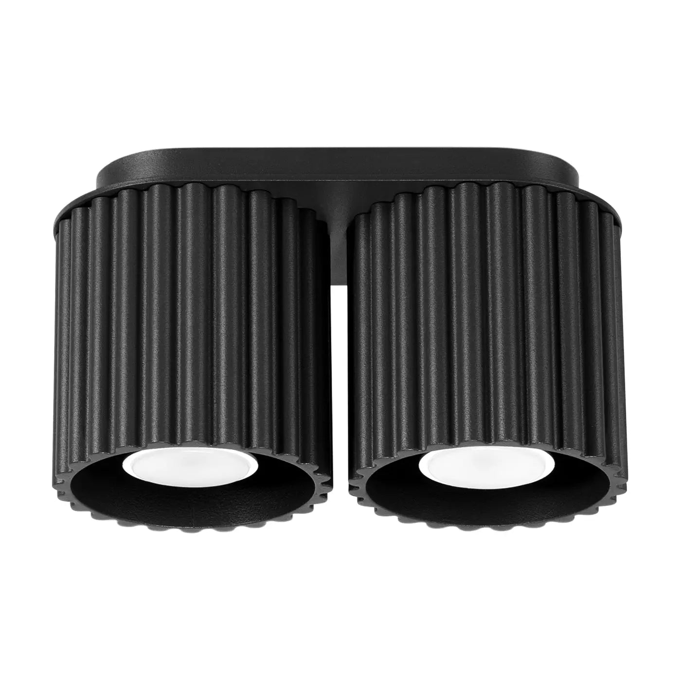 Plafonnier LED double spot noir aluminium | VAMA