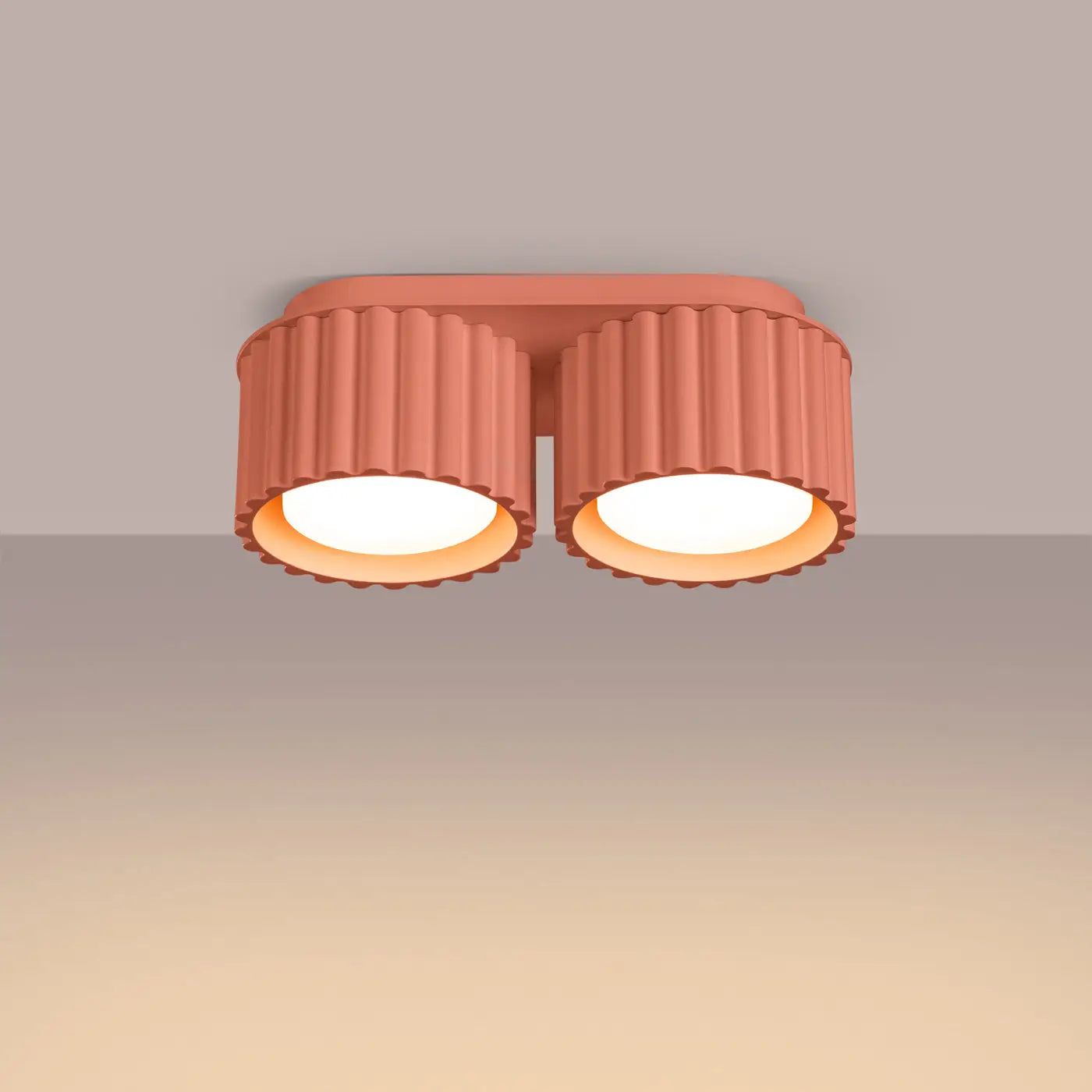 Plafonnier LED double spot pêche aluminium moderne | FISU