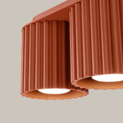 Plafonnier LED double spot rouge ocre aluminium moderne | VIZANAR