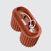Plafonnier LED double spot rouge ocre aluminium moderne | VIZANAR