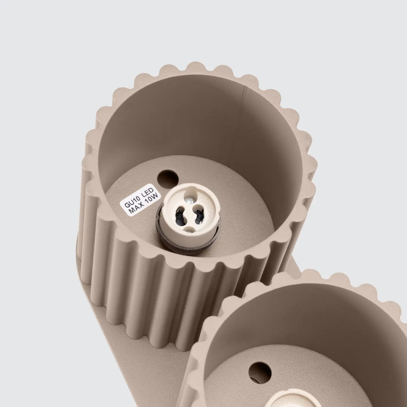 Plafonnier LED double spot taupe aluminium moderne | DUTUMO