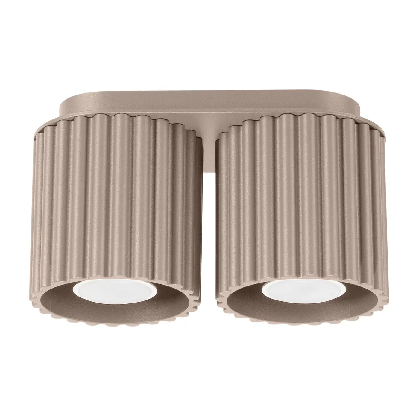 Plafonnier LED double spot taupe aluminium moderne | DUTUMO