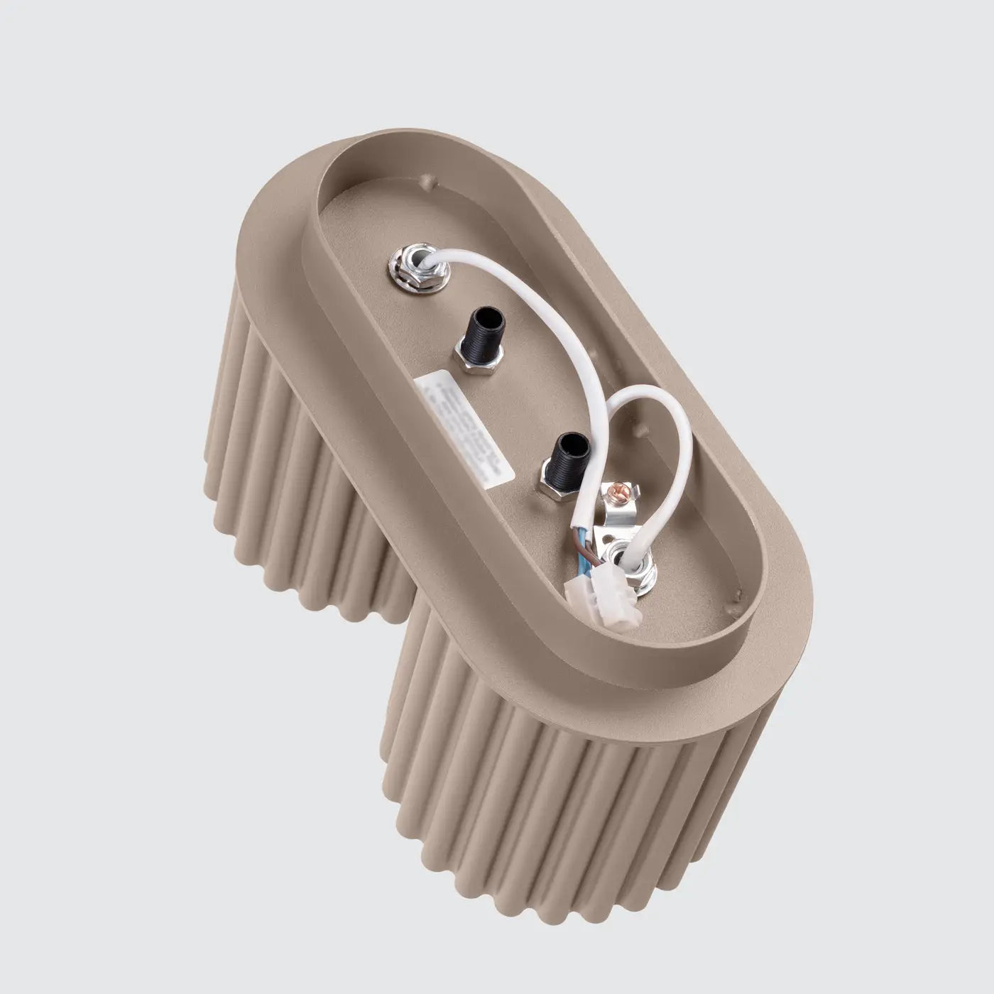 Plafonnier LED double spot taupe aluminium moderne | DUTUMO
