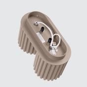 Plafonnier LED double spot taupe aluminium moderne | DUTUMO