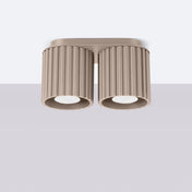 Plafonnier LED double spot taupe aluminium moderne | DUTUMO
