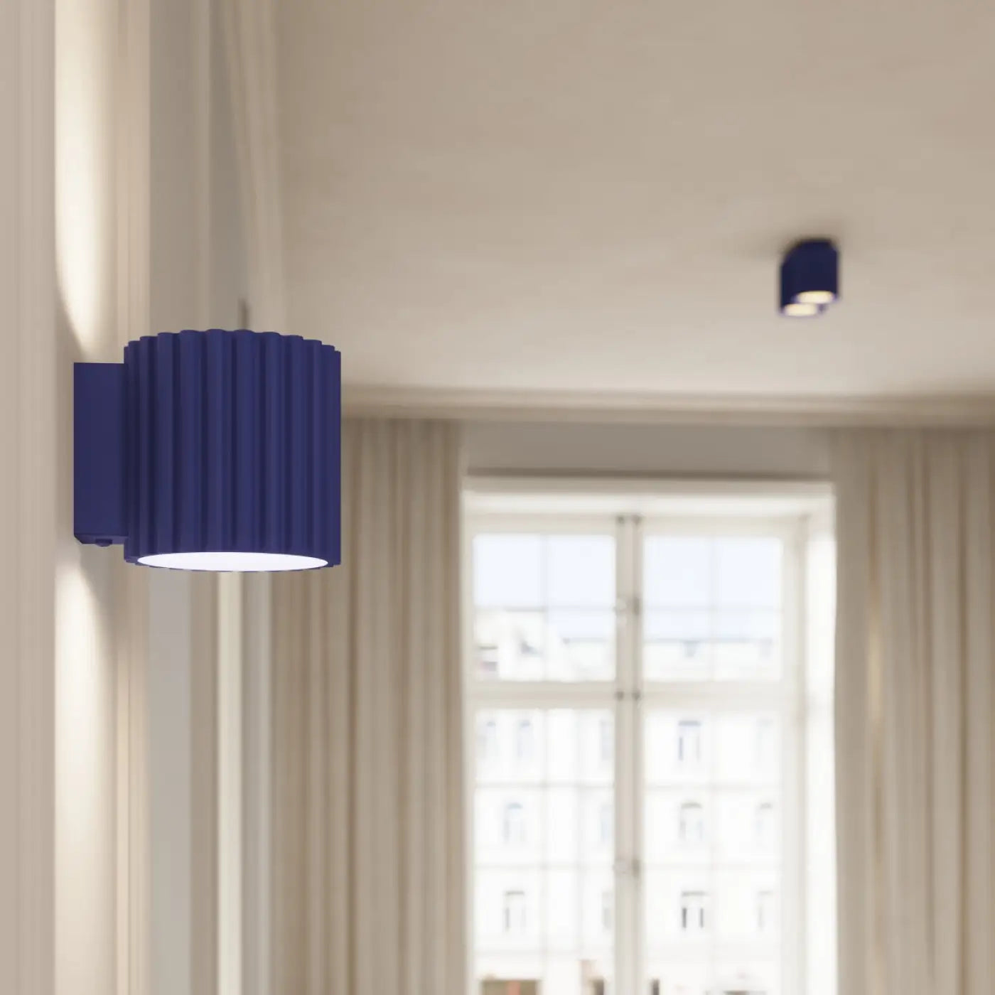 Plafonnier LED double ultramarine moderne | HAKOK