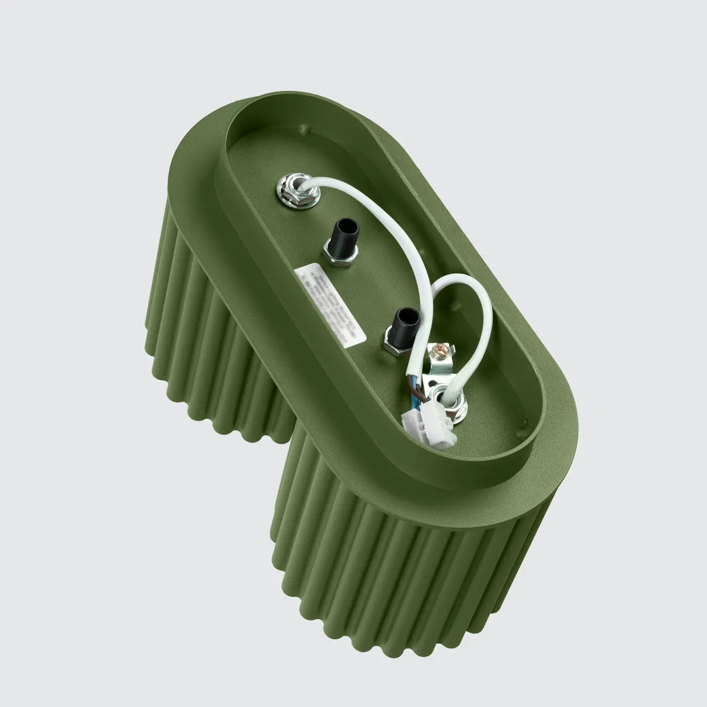 Plafonnier LED double spot vert olive aluminium moderne | NIHEVE