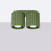 Plafonnier LED double spot vert olive aluminium moderne | NIHEVE