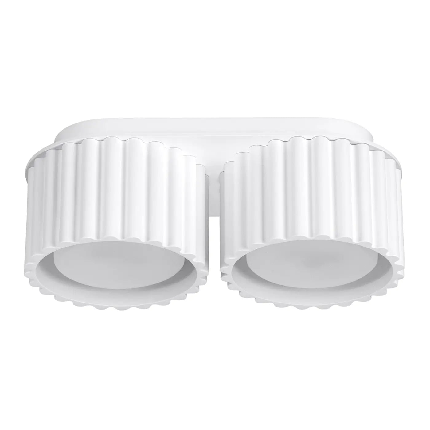 Plafonnier double spot blanc aluminium moderne | DASINO