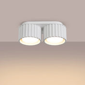 Plafonnier double spot blanc aluminium moderne | DASINO