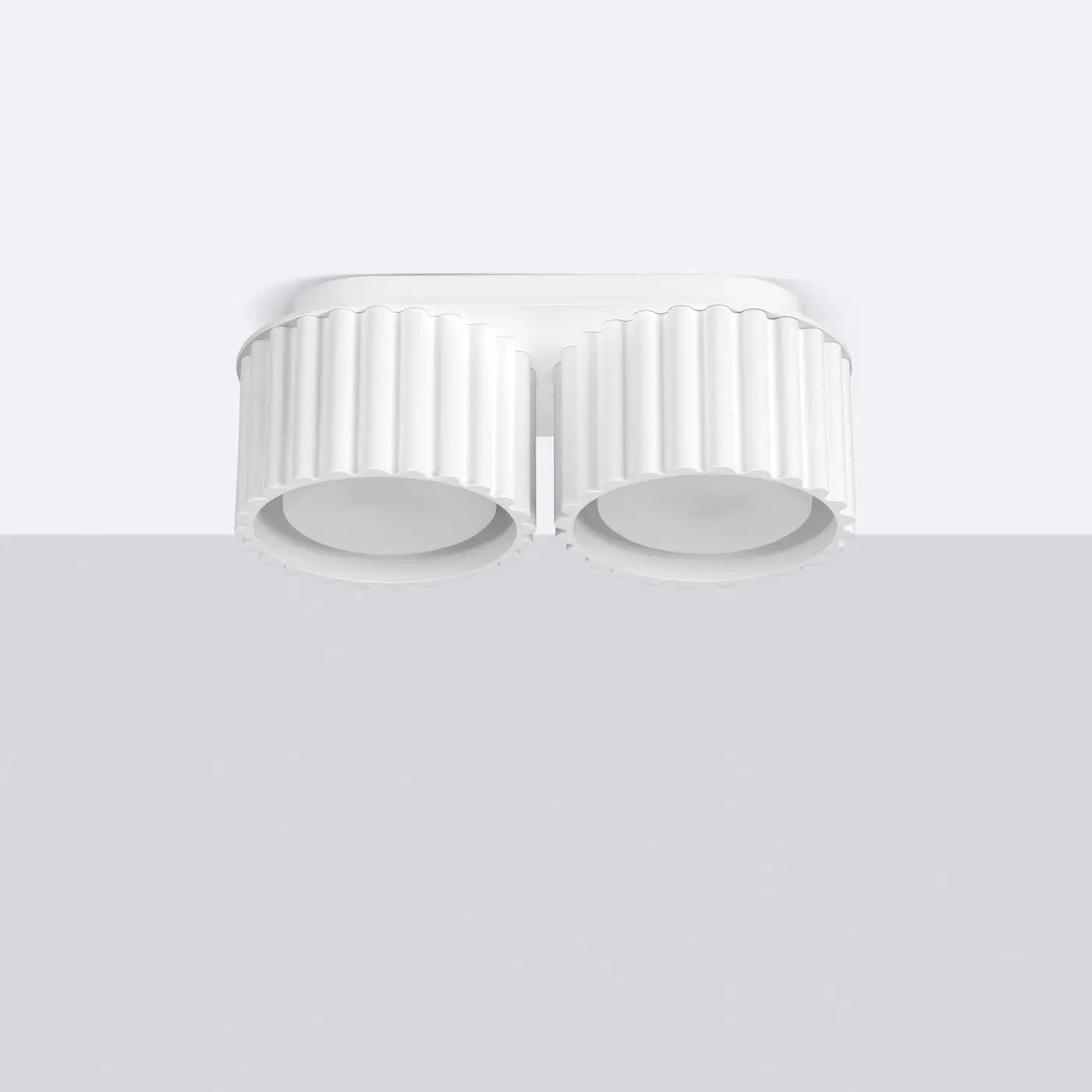 Plafonnier double spot blanc aluminium moderne | DASINO